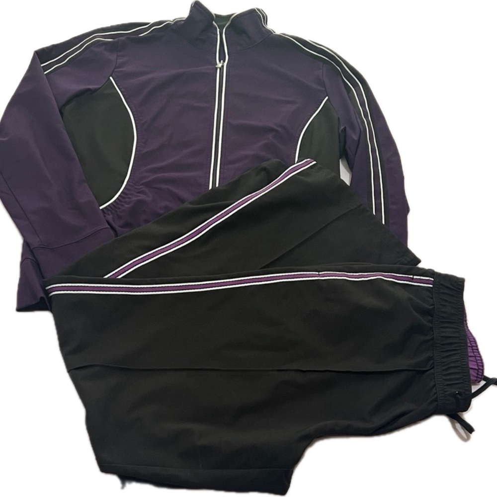 Purple and Black Women's Tracksuit